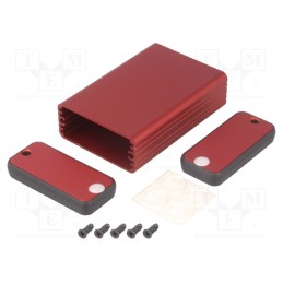 1 pcs x HAMMOND - 1455C801RD - Enclosure: with panel, 1455, X: 54mm, Y: 80mm, Z: 23mm, aluminium, red