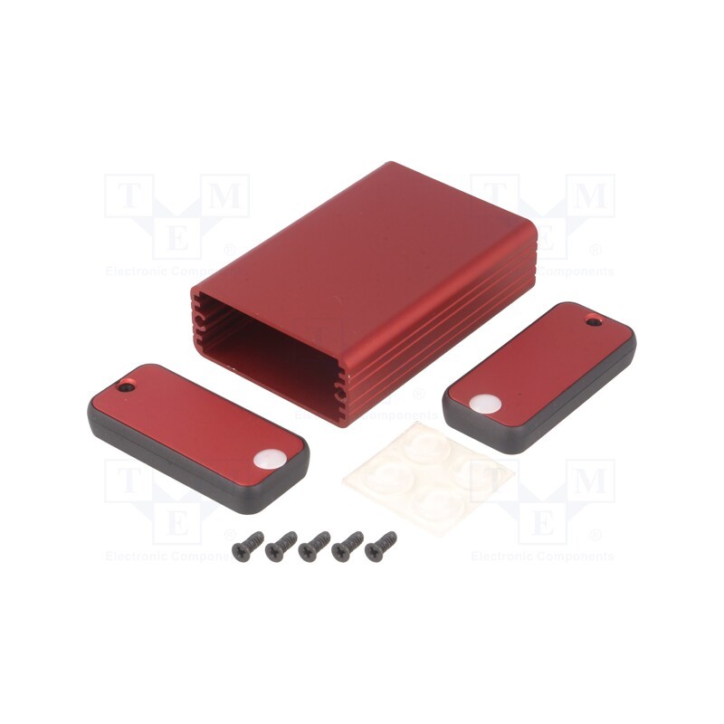 1 pcs x HAMMOND - 1455C801RD - Enclosure: with panel, 1455, X: 54mm, Y: 80mm, Z: 23mm, aluminium, red
