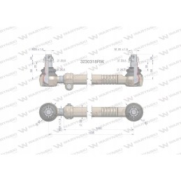 Steering rack 1335mm 3230318r motogeneric