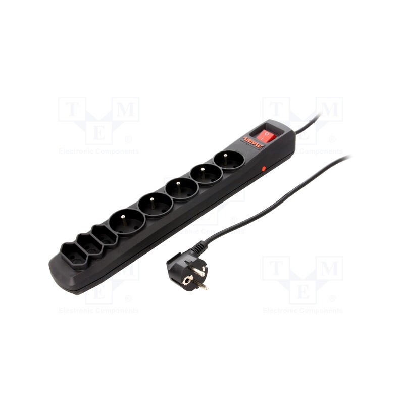 1 pcs x ARMAC - ARC8/30/CZ - Plug socket strip: protective, Sockets: 8, 250VAC, 10A, black