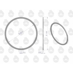 Chrome piston seal ring 102x2