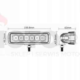 Halogen work lamp 6led spot 18w 12 24v 1350lm