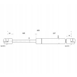 Telescopic shock absorber 200n 255mm 420mm zetor c 385