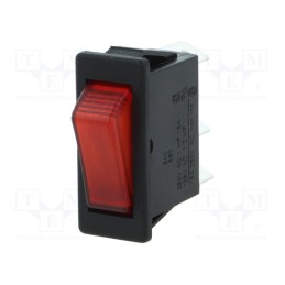 1 pcs x BULGIN - C5503ALMBR3 - ROCKER, SPST, Pos: 2, ON-OFF, 16A/250VAC, red, neon lamp, 250V, 5500
