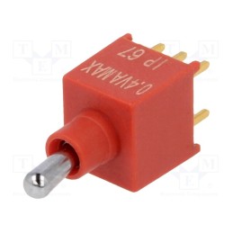 1 pcs x KNITTER-SWITCH - TST 2 R - Switch: toggle, Pos: 2, DPDT, ON-(ON), 0.4A/20VDC, Leads: flat pin