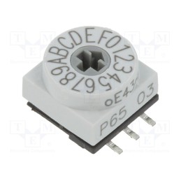 1 pcs x PTR HARTMANN - P65SMT703 - Encoding switch, HEX/BCD, Pos: 16, SMD, Rcont max: 80mΩ, P65