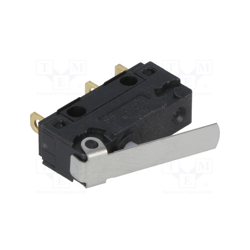 1 pcs x SAIA-BURGESS - V4NCT7-Y1 - Microswitch SNAP ACTION, 5A/250VAC, with lever, SPDT, ON-(ON)
