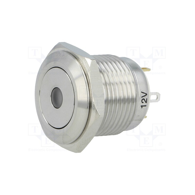 1 pcs x ONPOW - GQ16F-10D/J/G/12V/S - Switch: vandal resistant, Pos: 2, SPST-NO, 2A/36VDC, IP65, OFF-(ON)