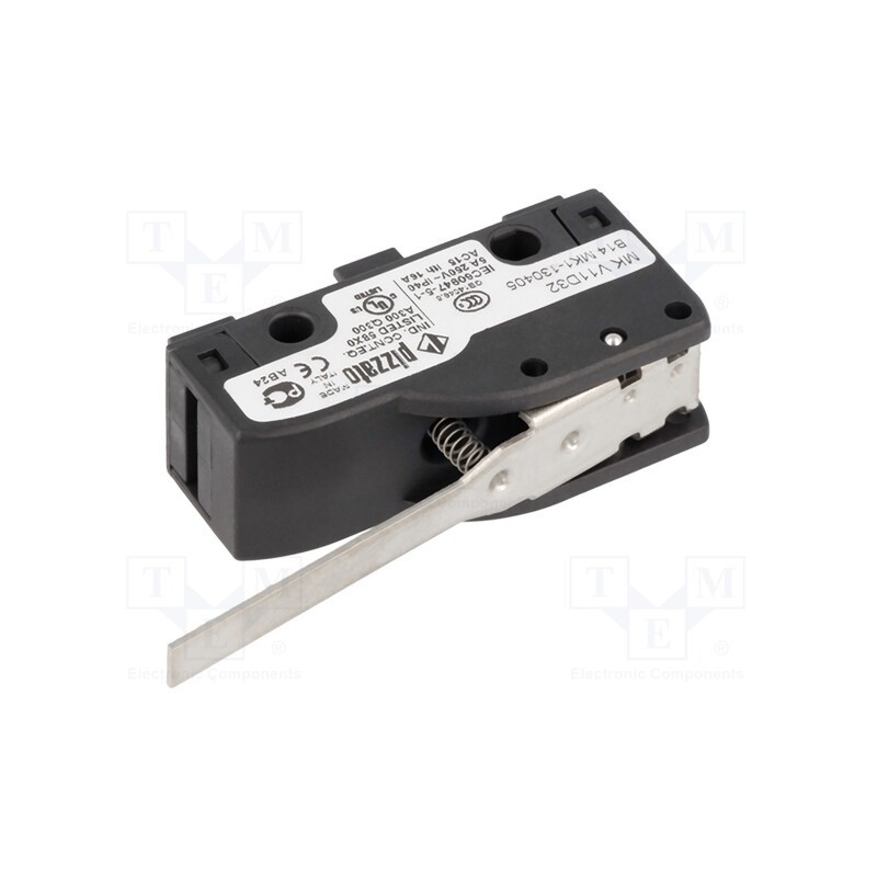 1 pcs x PIZZATO ELETTRICA - MK V11D32 - Microswitch SNAP ACTION, 6A/250VAC, 5A/24VDC, with lever, SPDT