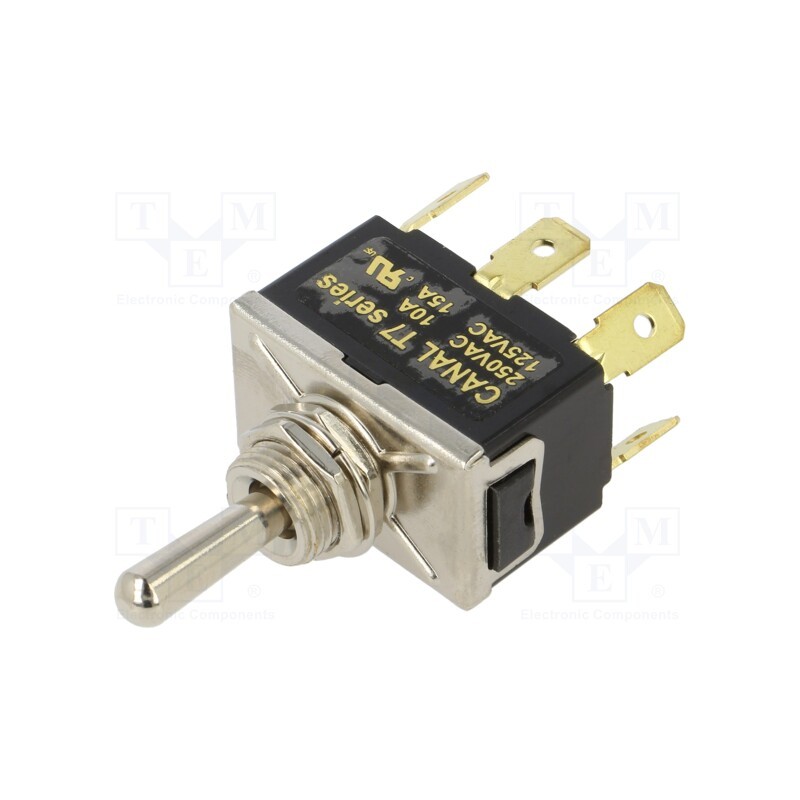 1 pcs x CANAL ELECTRONIC - T7A27A3B2H5R - Switch: toggle, Pos: 3, DP3T, (ON)-OFF-(ON), 10A/250VAC, 1.5kV, T7