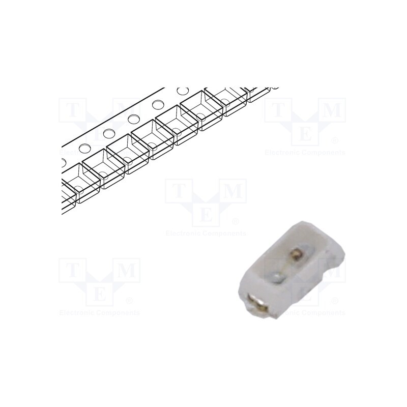 10 pcs x LUCKYLIGHT - R1608AC-1B - LED, SMD, 0603,PLCC2, orange, 100÷105mcd, 1.6x0.8x0.55mm, 120°