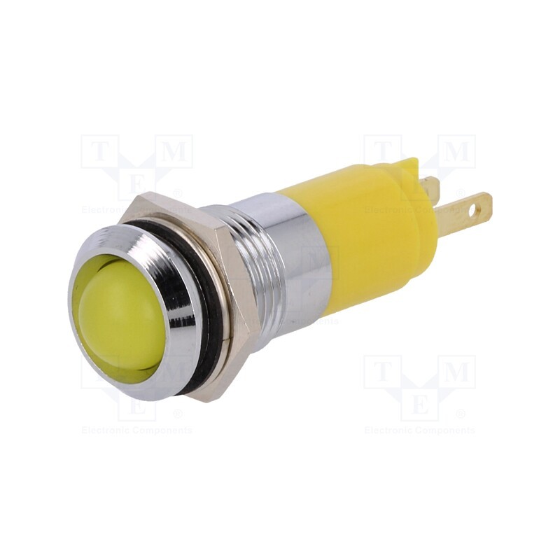 1 pcs x SIGNAL-CONSTRUCT - SWBU14124A - Indicator: LED, recessed, yellow, 24÷28VDC, 24÷28VAC, Ø14.2mm, IP67