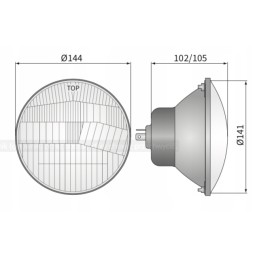 Optical element of the H4 headlight Wesem RE02807 144mm