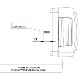 Rectangular right combination rear lamp LA45014 GO