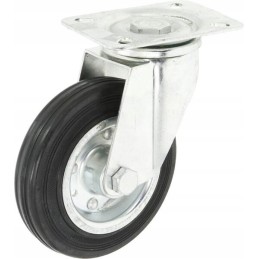 Rubber swivel wheel, diameter 140x37, 5mm, mounting base