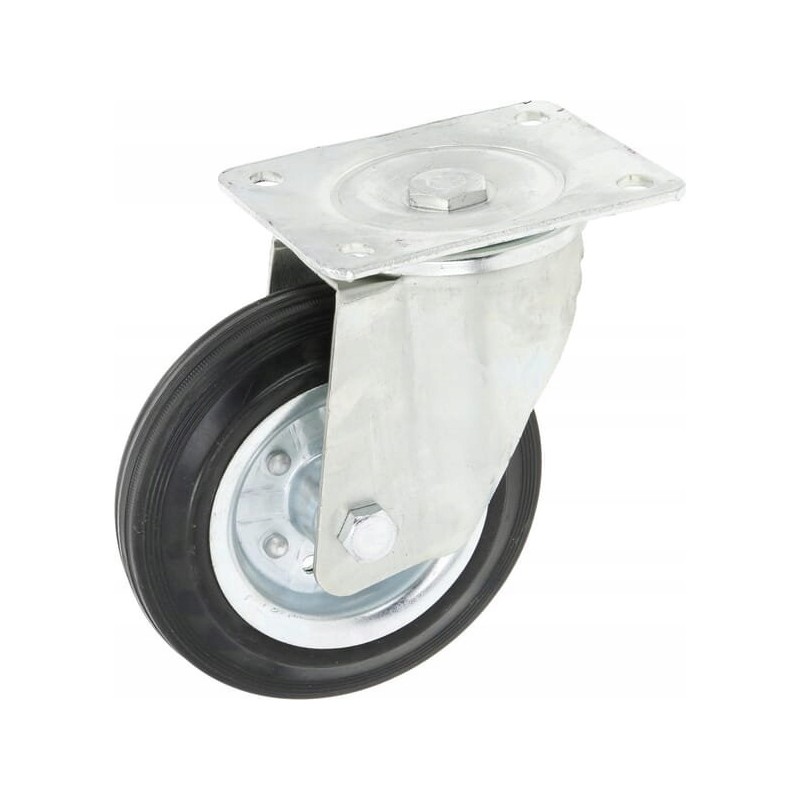 Rubber swivel wheel fi 160x40mm with mounting base
