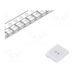 10 pcs x FORYARD - FYLS-2835PURC-0.2W - LED, SMD, 2835, red, 1750÷2250(typ)-2850mcd, 3.5x2.8x1.9mm, 120°