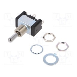 1 pcs x Nidec Copal Electronics - ET110E12-Z - Switch: toggle, Pos: 3, SP3T, ON-OFF-ON, 10A/125VAC, Toggle: round