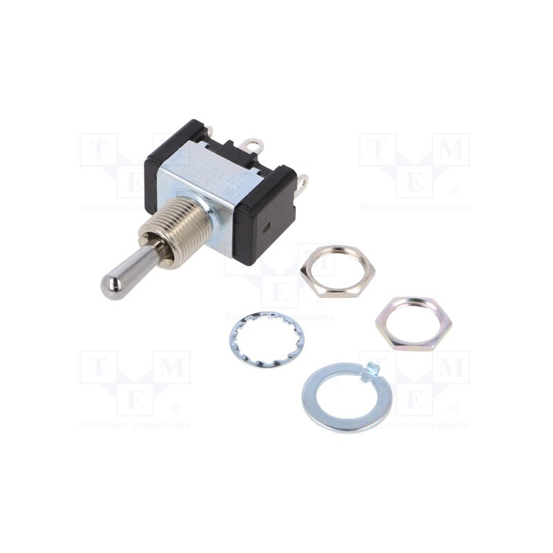 1 pcs x Nidec Copal Electronics - ET110E12-Z - Switch: toggle, Pos: 3, SP3T, ON-OFF-ON, 10A/125VAC, Toggle: round