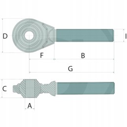 Threaded pin with head 20012090