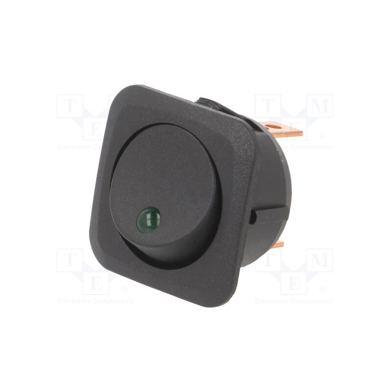 1 pcs x SWITCH COMPONENTS - RC-1A-DC-1-GL - ROCKER, SPST, Pos: 2, ON-OFF, 25A/12VDC, black, LED, Rcont max: 50mΩ