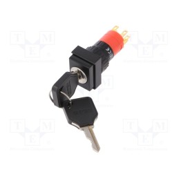 1 pcs x ONPOW - LAS1J-11Y/2/JC - Switch: key switch, Stabl.pos: 2, Switch.method: ON-ON, Ø16mm, 90°