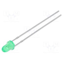 10 pcs x BRIGHTEK (EUROPE) - N0G64L37 - LED, 3mm, green, 500÷1200mcd, 20°, 1.8÷2.6V, No.of term: 2, -40÷85°C