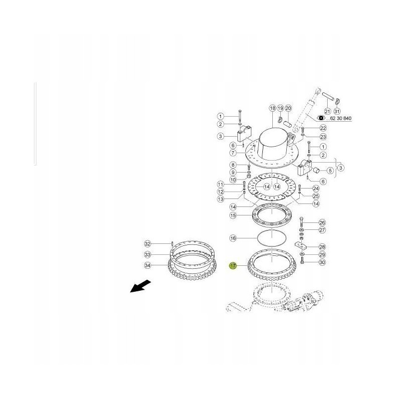 Claas Jaguar 1408990 ejection turntable ring