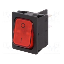1 pcs x Marquardt - 1835.3112 - ROCKER, DPST, Pos: 2, ON-OFF, 20A/250VAC, red, IP40, filament lamp