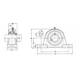 Bearing with complete floor housing ucp205gp gopar