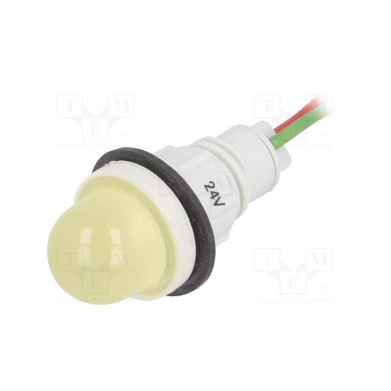 1 pcs x POLAM-ELTA - LY-D16H-24AC/DC - Indicator: LED, prominent, yellow, 24VDC, 24VAC, Ø13mm, leads 300mm