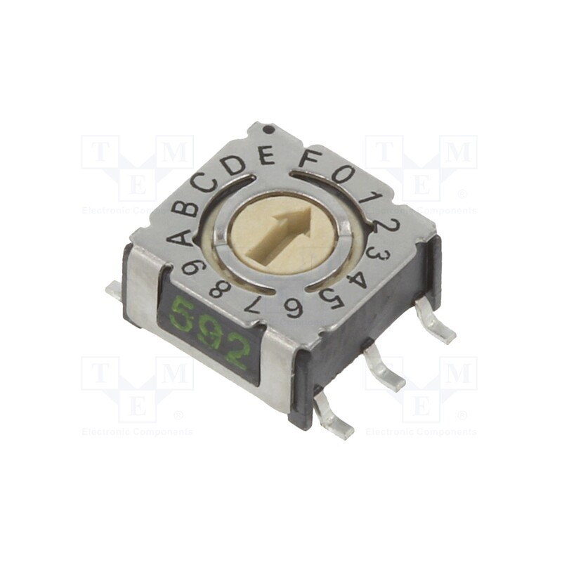 1 pcs x PTR HARTMANN - P36SMT106 - Encoding switch, HEX/BCD, Pos: 16, SMD, Rcont max: 80mΩ, P36