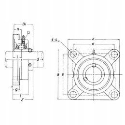 Ucf207gp bearing with square housing, complete
