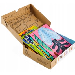 Spatial cardboard eco-puzzle with insects and a spider