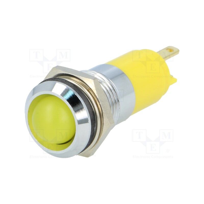 1 pcs x SIGNAL-CONSTRUCT - SWBU14122A - Indicator: LED, recessed, yellow, 12÷14VDC, 12÷14VAC, Ø14.2mm, IP67