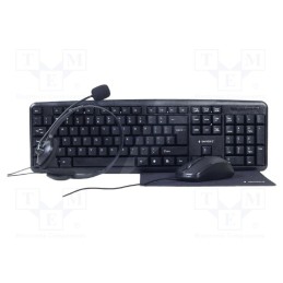 1 set x GEMBIRD - KBS-UO4-01 - Office kit, black, Jack 3,5mm,USB A, wired,US layout, 1.8m