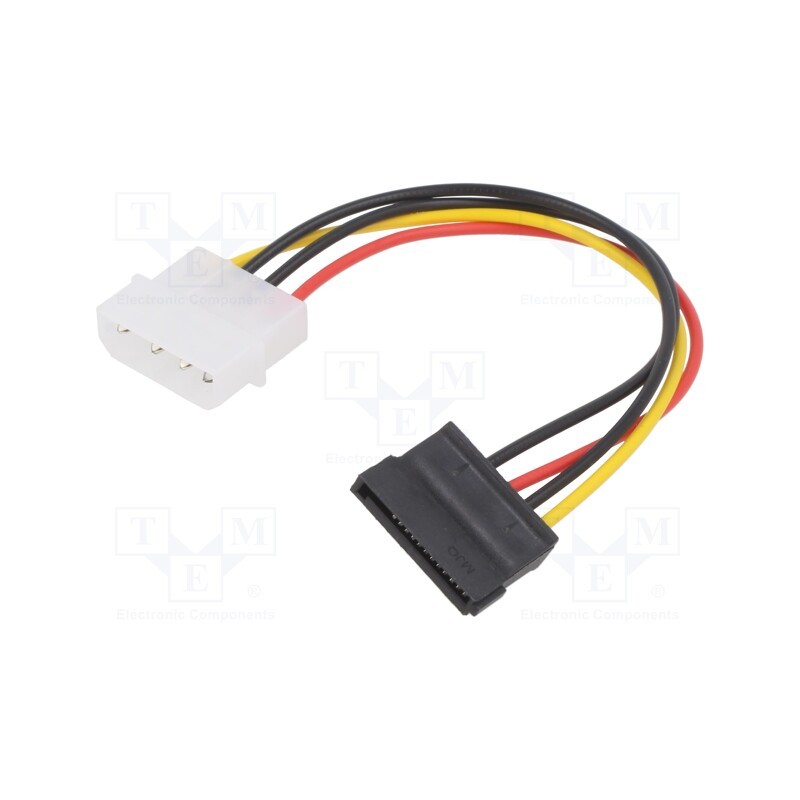 1 pcs x SAVIO - SAVAK-10 - Cable: mains SATA, Molex male,SATA 15pin female, 0.18m