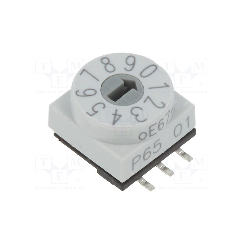 1 pcs x PTR HARTMANN - P65SMT101 - Encoding switch, DEC/BCD, Pos: 10, SMD, Rcont max: 80mΩ, P65