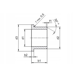 Plain bearing flange gfm 404440 iglidurg 1 pc