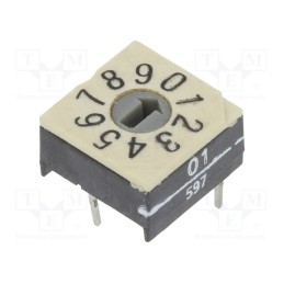 1 pcs x PTR HARTMANN - P60ATHR101 - Encoding switch, DEC/BCD, Pos: 10, THT, Rcont max: 100mΩ, P60