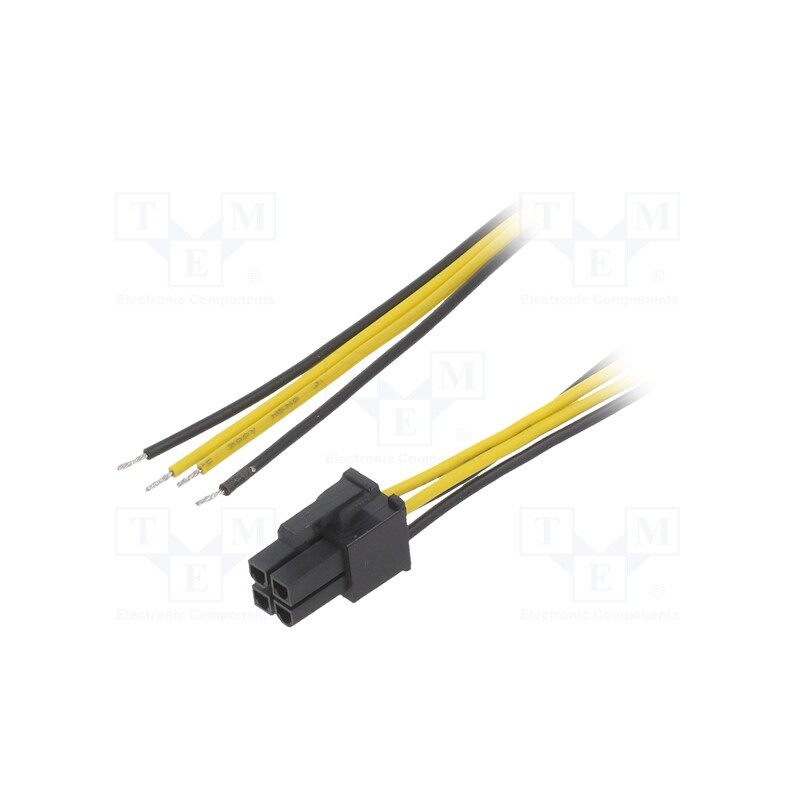 1 pcs x AKYGA - AK-SC-21 - Cable: mains, ATX P4 female,wires, 0.45m