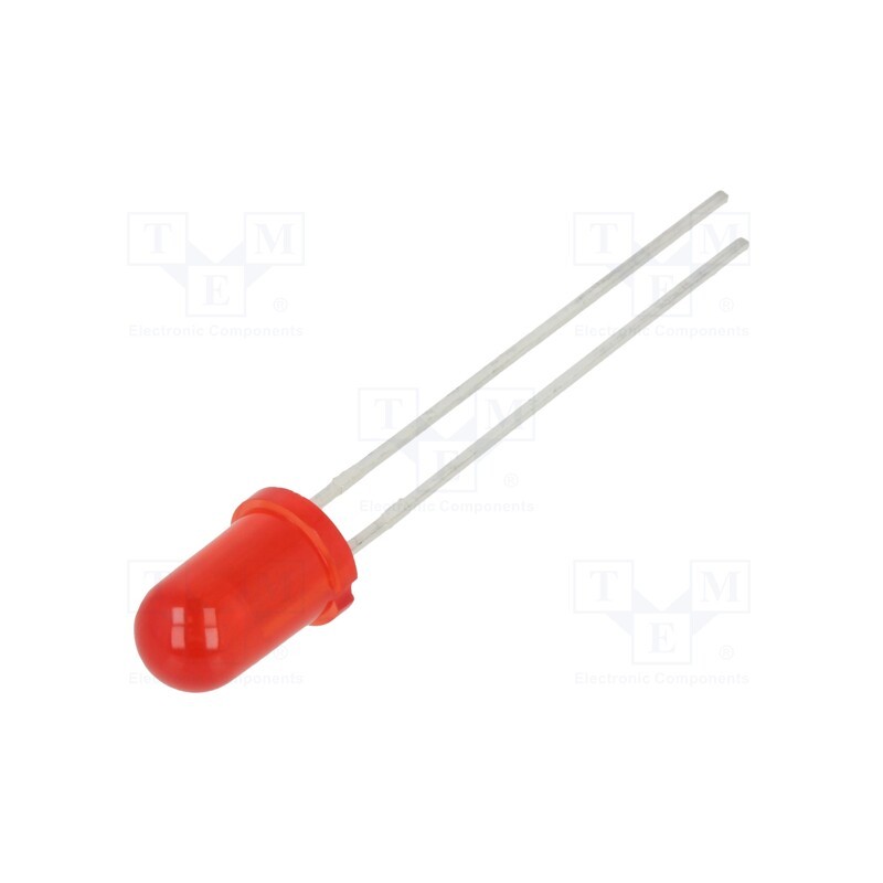 10 pcs x LITEON - LTL-307ELC - LED, 5mm, red, 1.1÷3.7mcd, 50°, Front: convex, 1.7÷2.2V