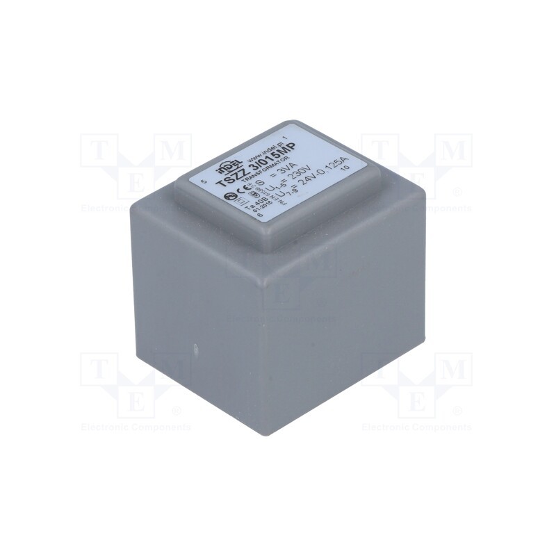 1 pcs x INDEL - TSZZ3/015MP - Transformer: encapsulated, 3VA, 230VAC, 24V, 125mA, PCB, IP00