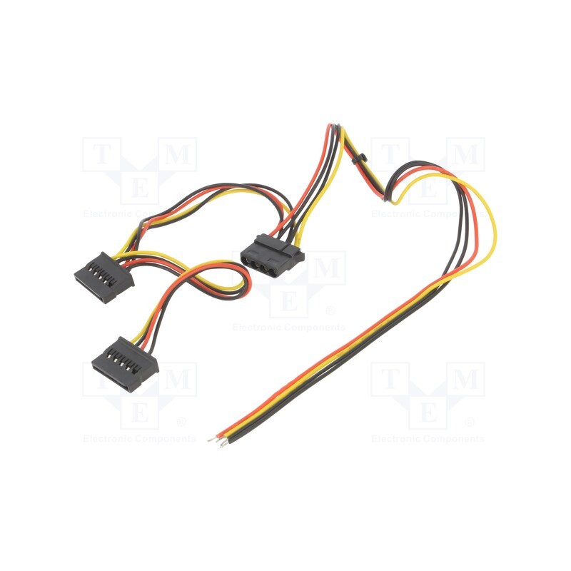 1 pcs x AKYGA - AK-SC-24 - Cable: mains, Molex female,wires,SATA female x2, 0.4m