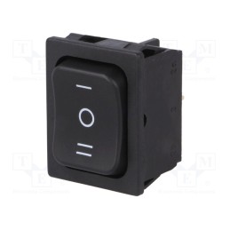 1 pcs x Marquardt - 1839.1507 - ROCKER, DP3T, Pos: 3, ON-OFF-ON, 6A/250VAC, black, IP40, none, 100mΩ