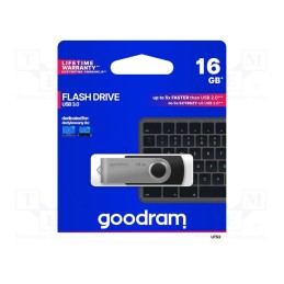 1 pcs x GOODRAM - UTS3-0160K0R11 - Pendrive, USB 3.0, 16GB, R: 110MB/s, W: 20MB/s, black