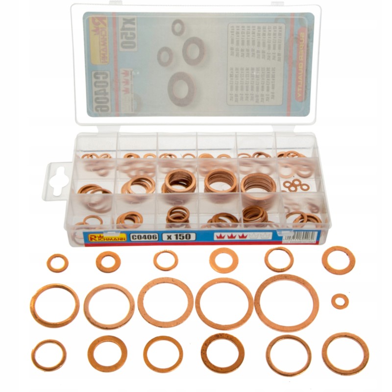 Set of 150 copper washers c0406 corona