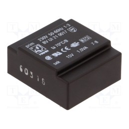 1 pcs x HAHN - BV UI 21 0017 - Transformer: encapsulated, 1VA, 230VAC, 15V, 67mA, PCB, BVUI