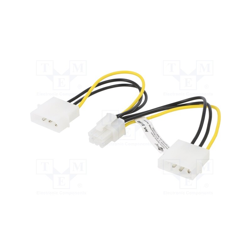 1 pcs x Goobay - 51360 - Cable: mains, Molex male x2,PCIe 6pin female, 0.15m