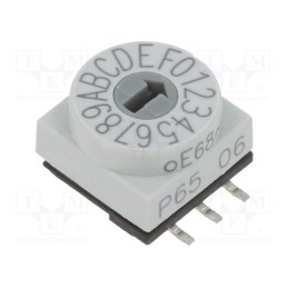 1 pcs x PTR HARTMANN - P65SMT106 - Encoding switch, HEX/BCD, Pos: 16, SMD, Rcont max: 80mΩ, P65
